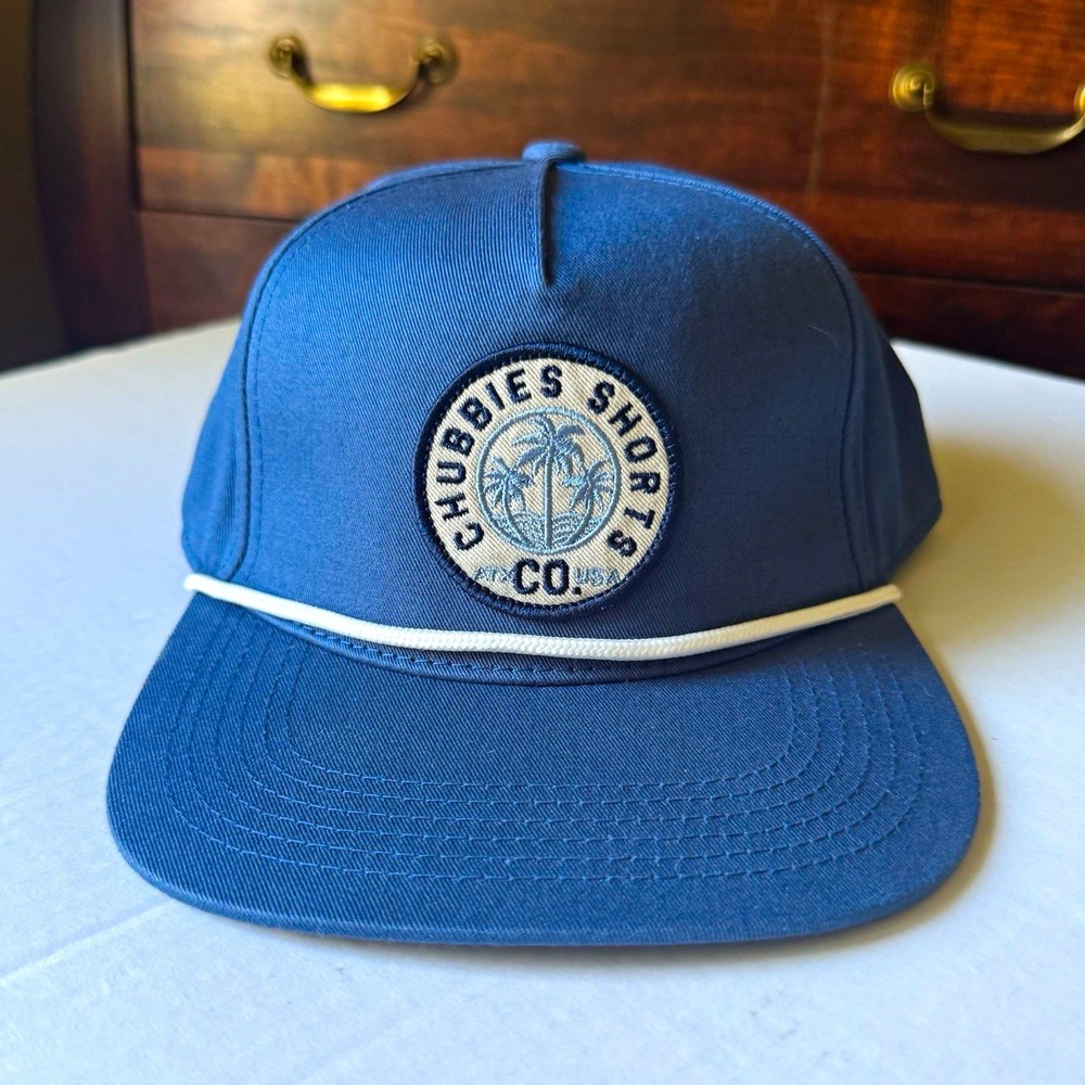 Chubbies Solid Blue/White Snapback Hat Adjustable One Size Casual